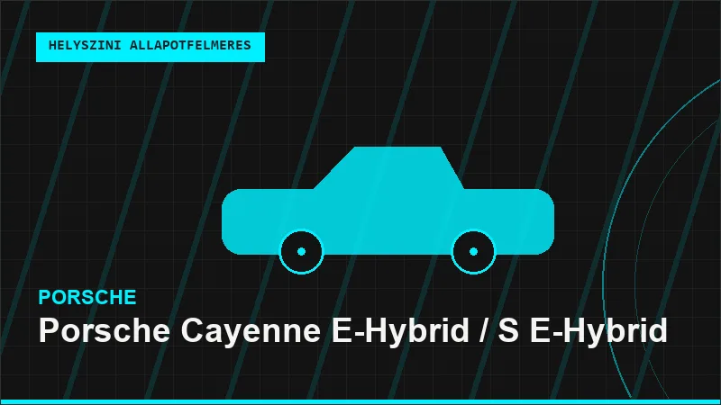 Porsche Cayenne E-Hybrid / S E-Hybrid helyszíni autó állapotfelmérés vásárlás előtt