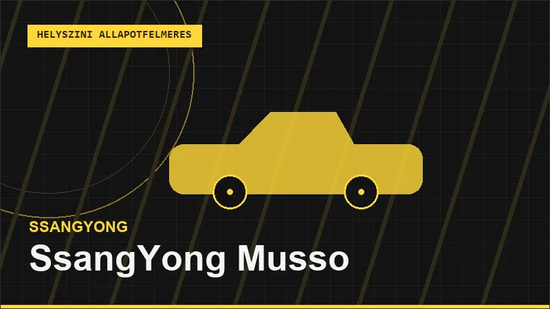 SsangYong Musso helyszíni autó állapotfelmérés vásárlás előtt